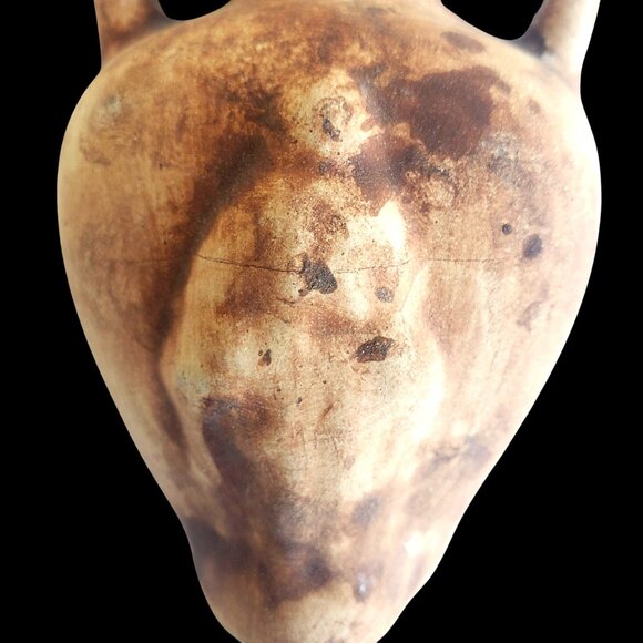 Miniature Amphora Vase With Woman Figure Lifting Skirt to Show Behind Anasyrma - Picture 8 of 13